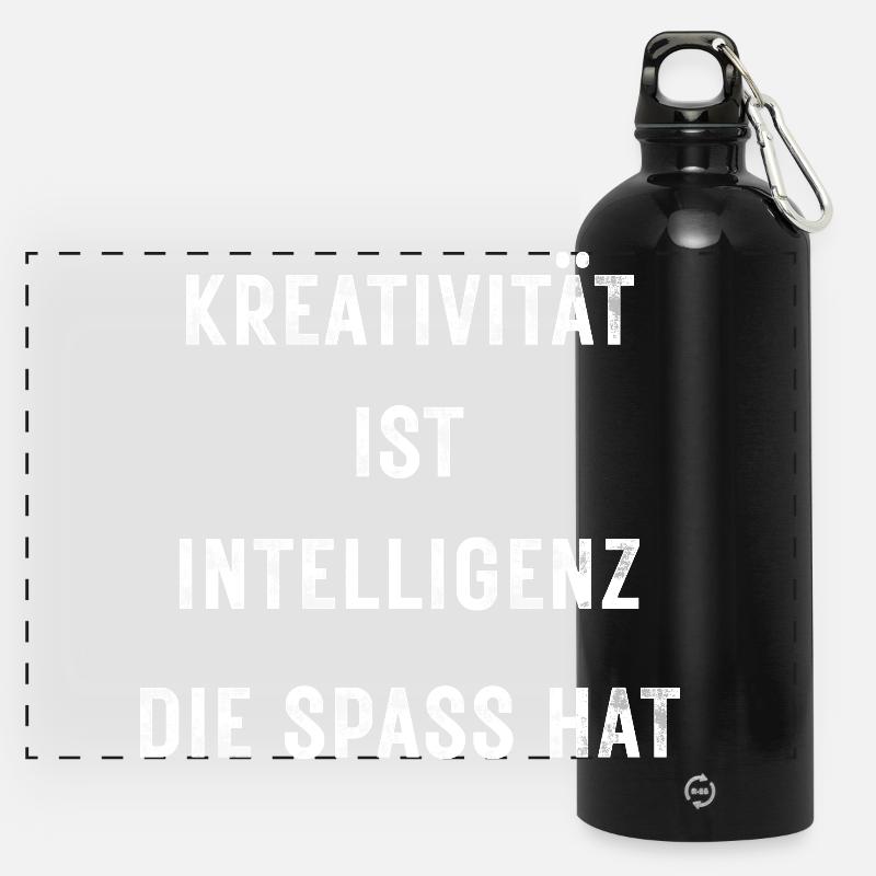 La créativité, c’est l’intelligence qui s’amuse – Stateme - Gourde panoramique avec mousqueton 750 ml - noir