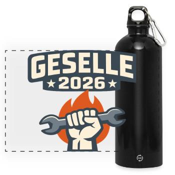 Journeyman 2026 Force à travers les outils - Gourde panoramique avec mousqueton 750 ml - noir - Devant