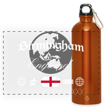 Birmingham England Streetwear Reise Souvenir - Panorama Trinkflasche mit Karabiner 750 ml - Orange - Vorne