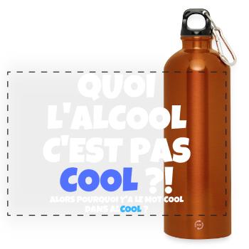 alcool, buveur de compétition, bière - Gourde panoramique avec mousqueton 750 ml - orange - Devant