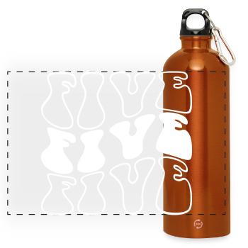 Five 5th Birthday Kids Boys Girls 5 Years Old - Panoramic Drinks Bottle with Carabiner 750 ml - burnt orange - Front