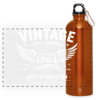 41 Years Birthday | Birthday November 1984 - Panoramic Drinks Bottle with Carabiner 750 ml - burnt orange - Front