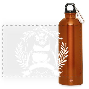 Pinguin Wappen Crest - Panorama Trinkflasche mit Karabiner 750 ml - Orange - Vorne