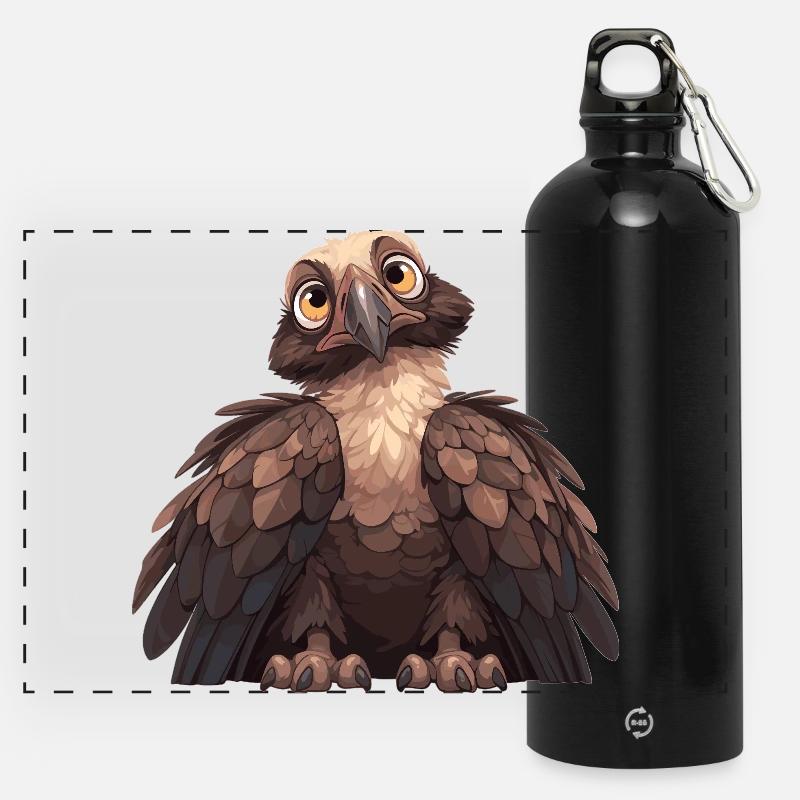 Vulture - Panoramic Drinks Bottle with Carabiner 750 ml - black