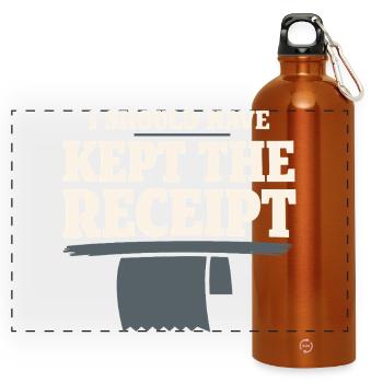 Self-employed freelancer Steuerhumor 1099 Life - Panoramic Drinks Bottle with Carabiner 750 ml - burnt orange - Front