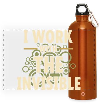 Mikrobiologie - Panorama Trinkflasche mit Karabiner 750 ml - Orange - Vorne