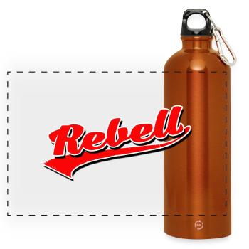 rebel dieb rowdy rebell bandit hustler gang crime - Panoramic Drinks Bottle with Carabiner 750 ml - burnt orange - Front