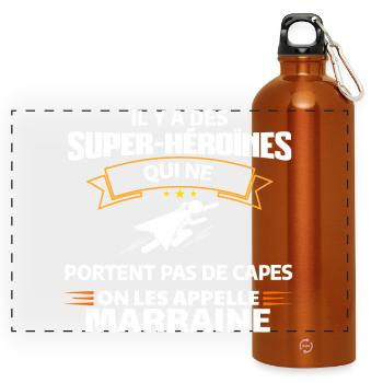 Super-Héroïnes Invisibles Empowerment Tee - Gourde panoramique avec mousqueton 750 ml - orange - Devant