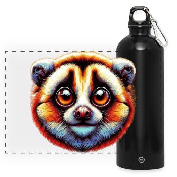 Lori Lento Slow Loris - Panorama Trinkflasche mit Karabiner 750 ml - Schwarz - Vorne