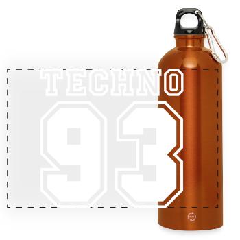 TECHNO 93 - Panorama Trinkflasche mit Karabiner 750 ml - Orange - Vorne