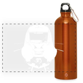Croquis ferroviaire - Gourde panoramique avec mousqueton 750 ml - orange - Devant