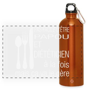 Papua and dietician – I manage! - Panoramic Drinks Bottle with Carabiner 750 ml - burnt orange - Front