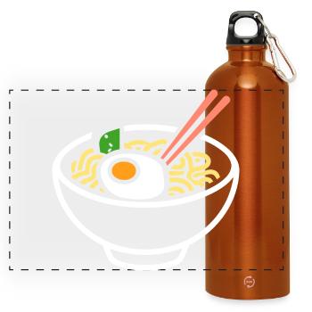 Ramen - Panoramic Drinks Bottle with Carabiner 750 ml - burnt orange - Front