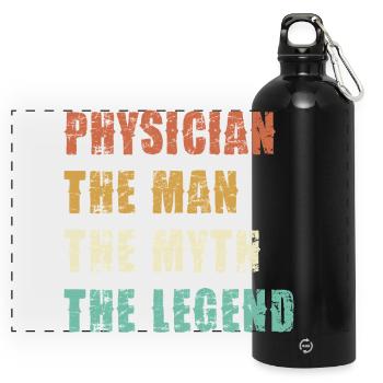 Doctor Myth Legend Shirt - Panoramic Drinks Bottle with Carabiner 750 ml - black - Front