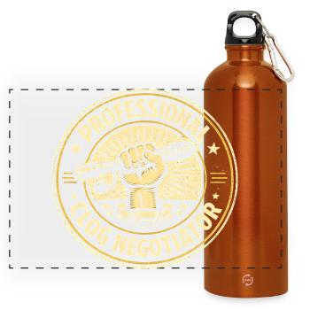 Verstopfungsprofi | Rohrreinigung - Panorama Trinkflasche mit Karabiner 750 ml - Orange - Vorne