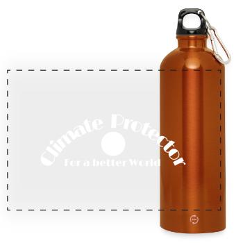 Climate Protector -Klimaschutz Statement - Panorama Trinkflasche mit Karabiner 750 ml - Orange - Vorne
