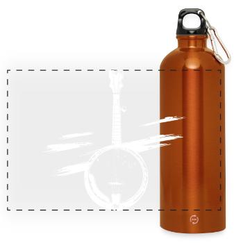 Banjo Sketch - Panoramic Drinks Bottle with Carabiner 750 ml - burnt orange - Front