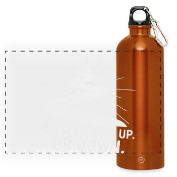 Aufwärtspfad: Der einzige Weg - Panorama Trinkflasche mit Karabiner 750 ml - Orange - Vorne