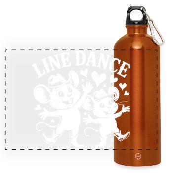Souris de danse en ligne - Gourde panoramique avec mousqueton 750 ml - orange - Devant