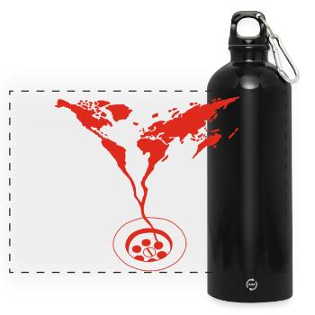 La fin du monde (rouge) - Gourde panoramique avec mousqueton 750 ml - noir - Devant