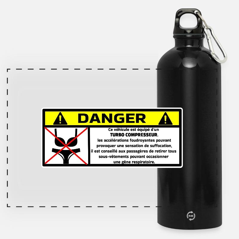 Auto - Panorama Trinkflasche mit Karabiner 750 ml - Schwarz