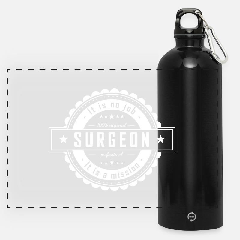 SURGEON - Panoramic Drinks Bottle with Carabiner 750 ml - black