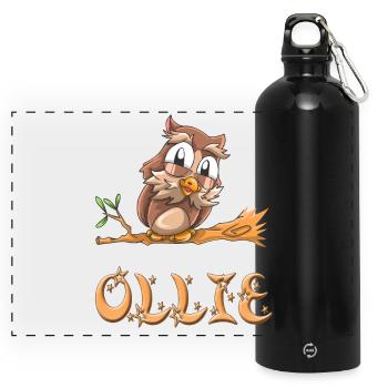 Owl Ollie - Gourde panoramique avec mousqueton 750 ml - noir - Devant