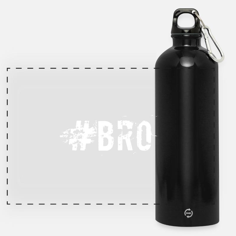 #BRO Distressed Stamp - Panorama Trinkflasche mit Karabiner 750 ml - Schwarz