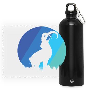Capricorne - Gourde panoramique avec mousqueton 750 ml - noir - Devant