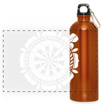 Darts Darts 180 Arrow Arrows Sports Gambling Vate - Panoramic Drinks Bottle with Carabiner 750 ml - burnt orange - Front