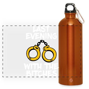 Party Machen Junggesellinnenfeier Polterabend - Panorama Trinkflasche mit Karabiner 750 ml - Orange - Vorne