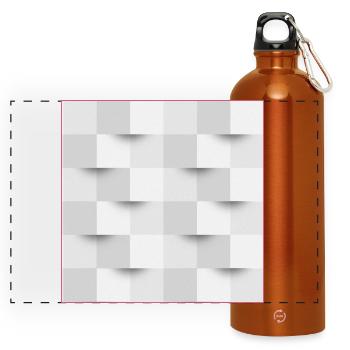 optische Täuschung - Poster - Panorama Trinkflasche mit Karabiner 750 ml - Orange - Vorne