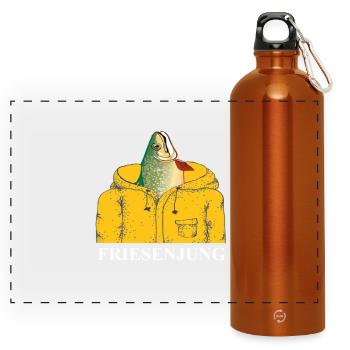 Friesenjung - I am a frieze and proud of it - Panoramic Drinks Bottle with Carabiner 750 ml - burnt orange - Front