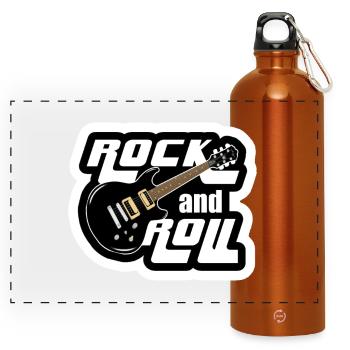 Rock'n'Roll-Musik, Musikstil, Musiker * - Panorama Trinkflasche mit Karabiner 750 ml - Orange - Vorne