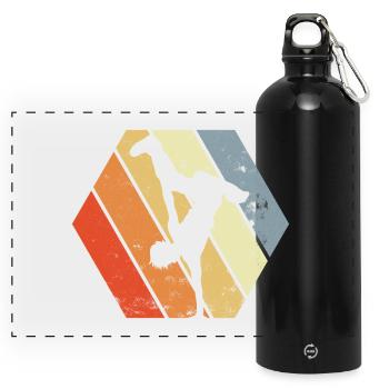Breakdancer - Panorama Trinkflasche mit Karabiner 750 ml - Schwarz - Vorne