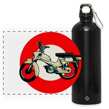 Snap Mopeds - Panorama Trinkflasche mit Karabiner 750 ml - Schwarz - Vorne