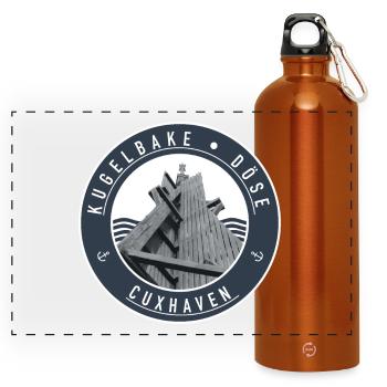 Kugelbake - Döse Cuxhaven - Panorama Trinkflasche mit Karabiner 750 ml - Orange - Vorne