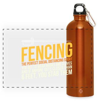 Fencing Perfect Social Distancing Sport - Panoramic Drinks Bottle with Carabiner 750 ml - burnt orange - Front