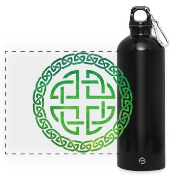 Celtic Knot - Panoramic Drinks Bottle with Carabiner 750 ml - black - Front