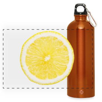 Half lemon - Panoramic Drinks Bottle with Carabiner 750 ml - burnt orange - Front