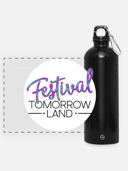 Tomorrowland Festival - Panorama Trinkflasche mit Karabiner 750 ml - Schwarz