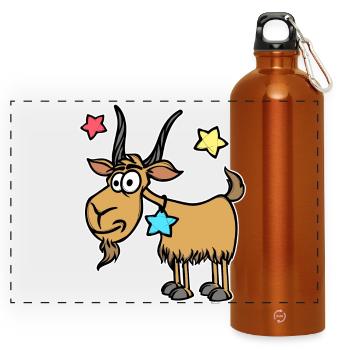 Capricorn Stars Esoteric Zodiac Galaxy - Panoramic Drinks Bottle with Carabiner 750 ml - burnt orange - Front