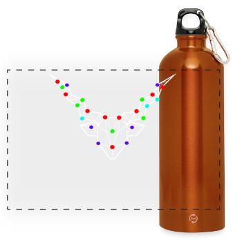 Konstellation Horoskop Galaxie Himmel Steinbock - Panorama Trinkflasche mit Karabiner 750 ml - Orange - Vorne
