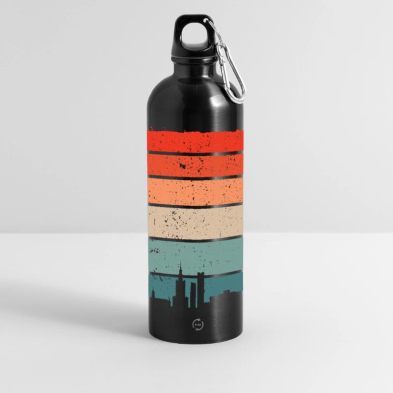 Sunset Skyline Gradient Tee Panoramic Drinks Bottle with Carabiner 750 ml