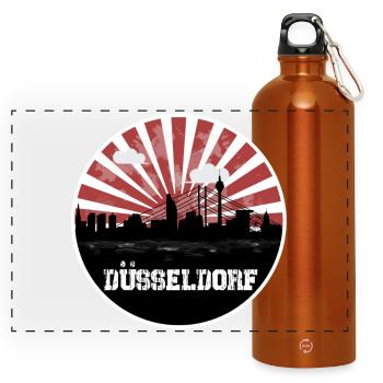 Dusseldorf Skyline Home Game - Panoramic Drinks Bottle with Carabiner 750 ml - burnt orange - Front