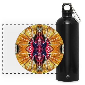 Nature Mandala Sous-marin, Poisson-lion - Gourde panoramique avec mousqueton 750 ml - noir - Devant