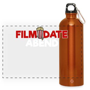 Movies Statement Popcorn Filme Theater Streaming - Panorama Trinkflasche mit Karabiner 750 ml - Orange - Vorne