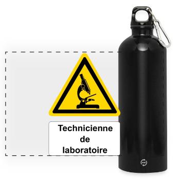 Technicienne de laboratoire - Gourde panoramique avec mousqueton 750 ml - noir - Devant