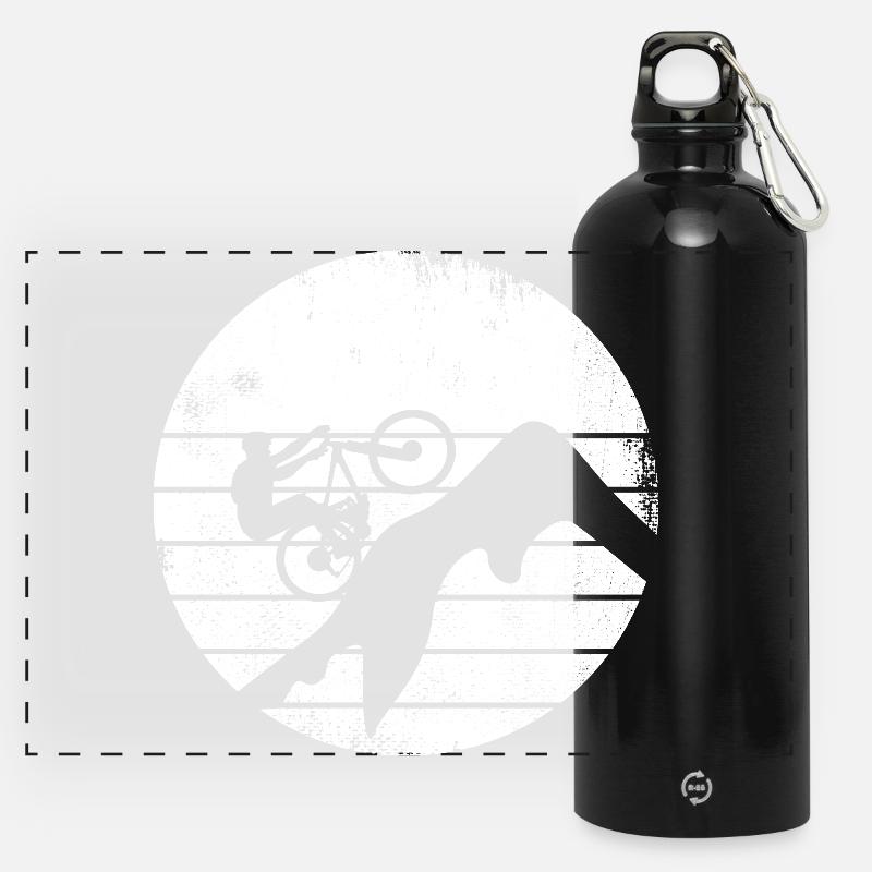 Mountain bikers - Panoramic Drinks Bottle with Carabiner 750 ml - black