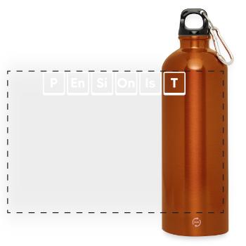 Pensioner Retirement Statement Leisure Farewell - Panoramic Drinks Bottle with Carabiner 750 ml - burnt orange - Front